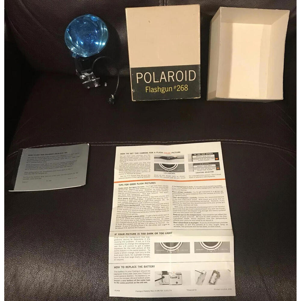 Polaroid 268 Flashgun Color Pack Film Cameras 100 220 225 230 240 250 340 350